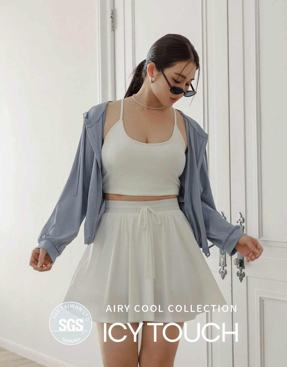 Cooling Fabric High Waist Flare Skort with Inner Shorts